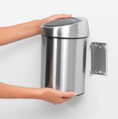 Balde Touch Bin Inox Escovado 3L 